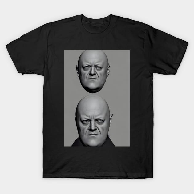 Black and White Cyberpunk Aleister Crowley The Great Beast of Thelema painted in a Surrealist and Impressionist style T-Shirt by hclara23